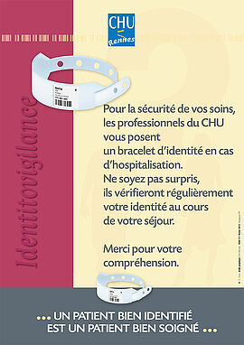 affiche bracelet d'identification patient